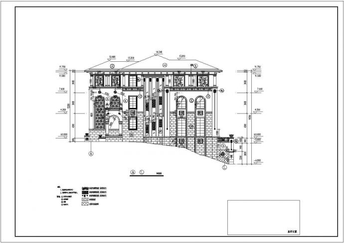 三层豪华别墅建筑施工图（813平方米）_图1
