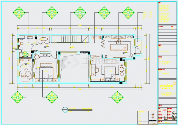 【安徽】芜湖圣地雅歌M1户型三层样板房装饰设计图纸（含水电暖）-图二