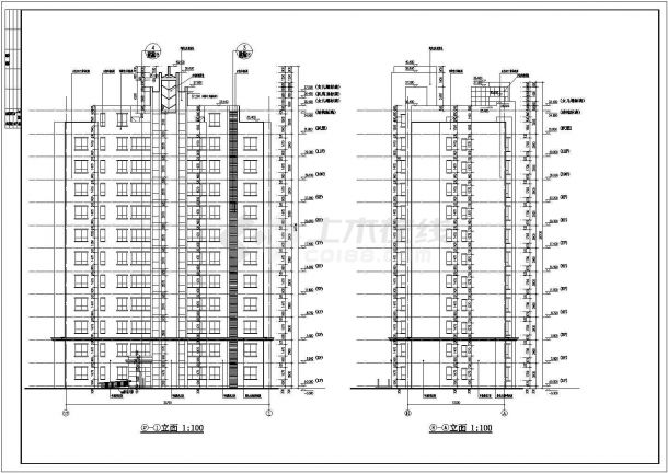 安阳市11层混凝土剪力墙结构住宅楼建筑施工图纸-图二