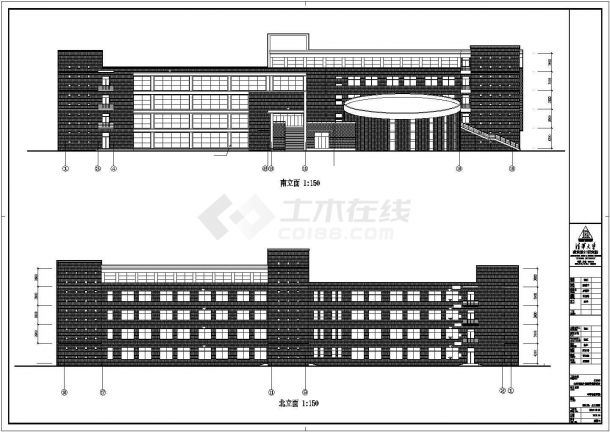 【北京】某附中5层框架教学楼建筑设计施工图-图一