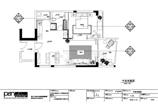 【&#x200b;三亚】绿色东南亚风格一居室小户型样板房装修施工图-图二