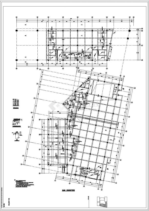 大型框剪结构商业广场结构施工图(含建施、车库）-图一