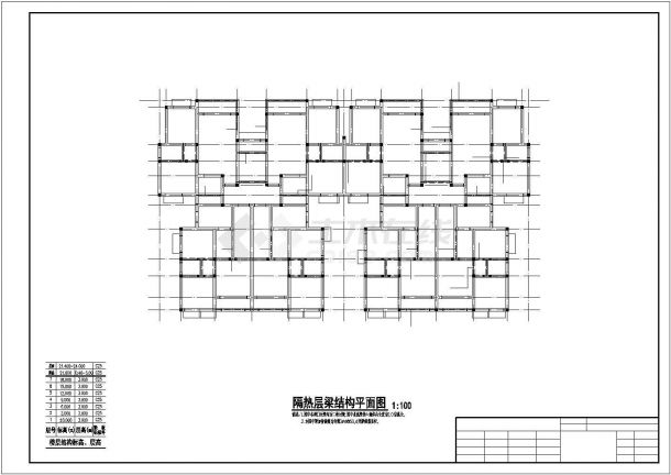 七层砖混结构住宅楼结构施工图（5种户型）-图二