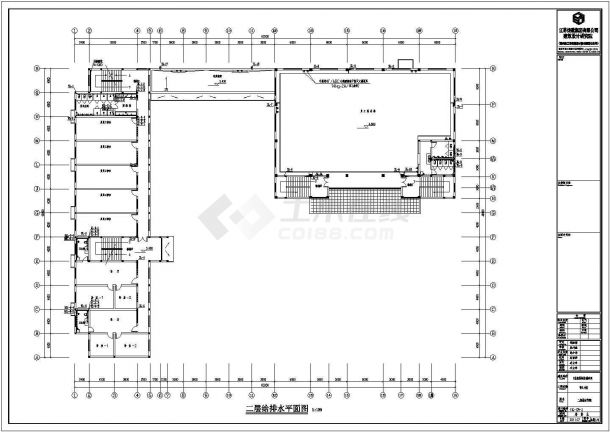 某公司三层砖混结构食堂宿舍给排水消防施工图-图二