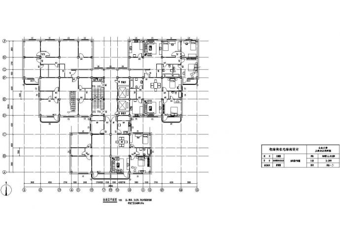 某15120㎡十二层钢框架住宅建筑结构毕业设计图纸（含计算书）_图1