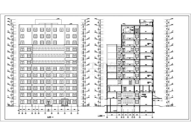 某地医院十二层框架结构综合楼建筑施工图-图二