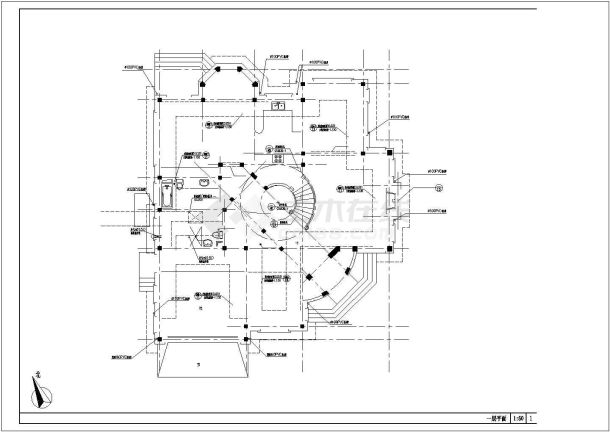 上海某欧式建筑别墅平面图-图一