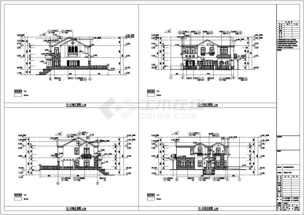 青岛艺墅2层剪力墙结构独栋别墅建筑施工图纸（F户型）-图一