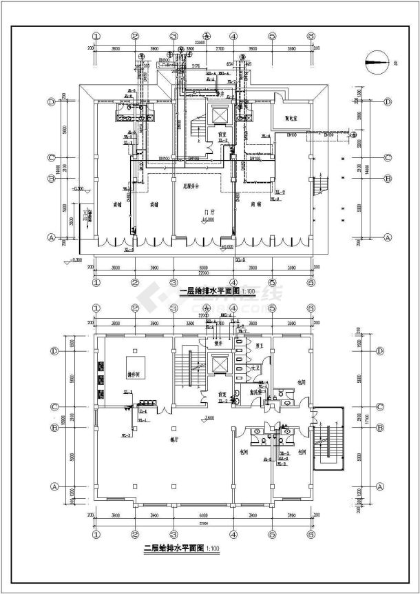 某五星级七层宾馆给排水设计施工图纸-图一