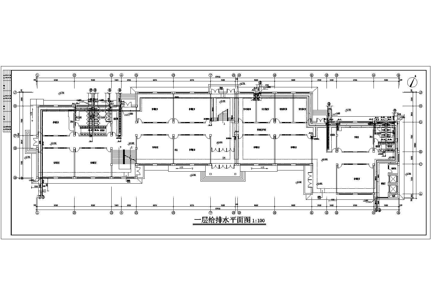 某学校局部五层教学楼给排水施工图