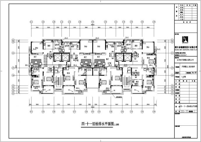 高层住宅楼及地下室车库给排水施工图设计图纸_图1