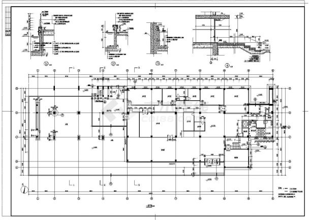 4层4050平米框架结构厂区办公楼建筑CAD施工图-图一