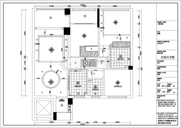 某地高层住宅三室两厅简欧风格装修设计施工图-图一