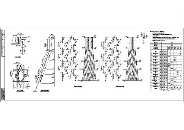 某火力发电厂自然通风冷却塔全套结构图-图二