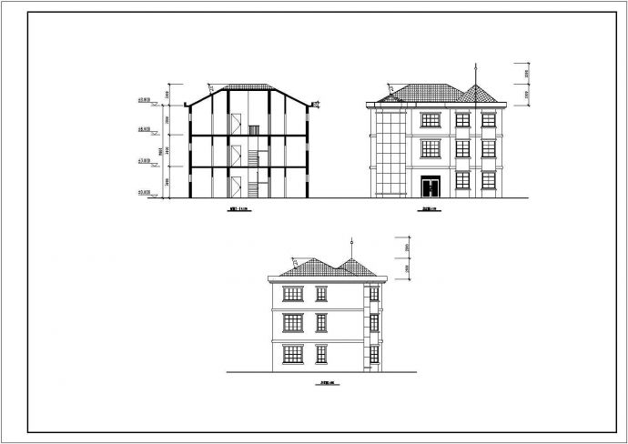 某地三层小旅馆建筑方案设计建筑施工图部分_图1