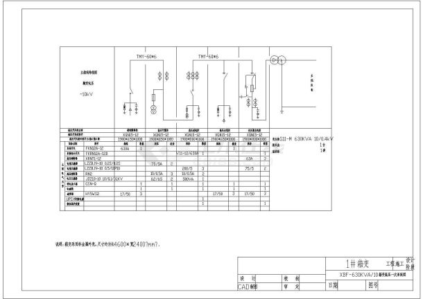 碧桂园临时用电项目箱变高低压柜系统图-图二