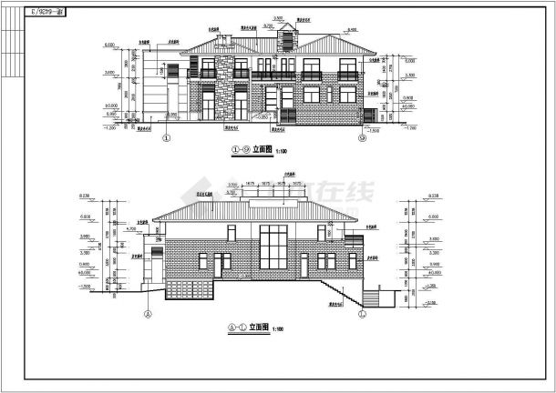 某地两层框架结构别墅建筑设计施工图纸-图一