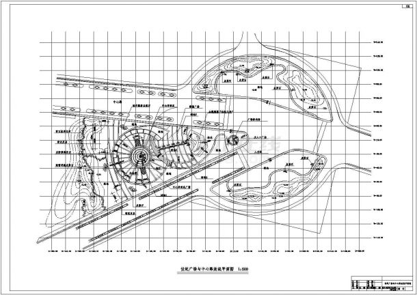 世纪广场及中心路景观工程设计施工全套图-图二