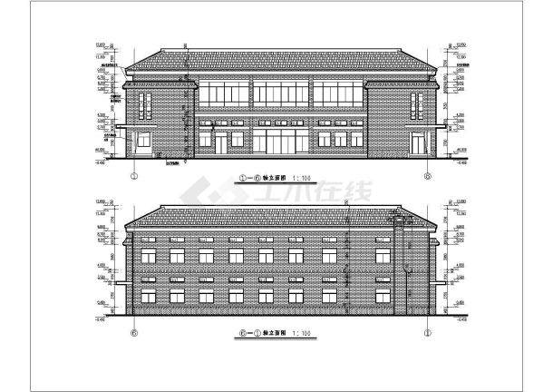 某地区2层欧式框架结构食堂建筑设计施工图-图一