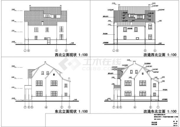 南京二层框架结构办公楼建筑改造设计施工图-图二
