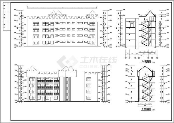 某地4层框架结构幼儿园部分建筑施工图-图二