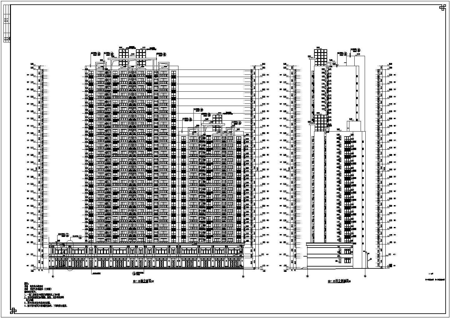 某26层框剪结构商住楼建筑及结构设计图