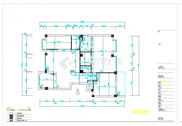 温州现代典雅三室两厅装修图CAD图纸-图一