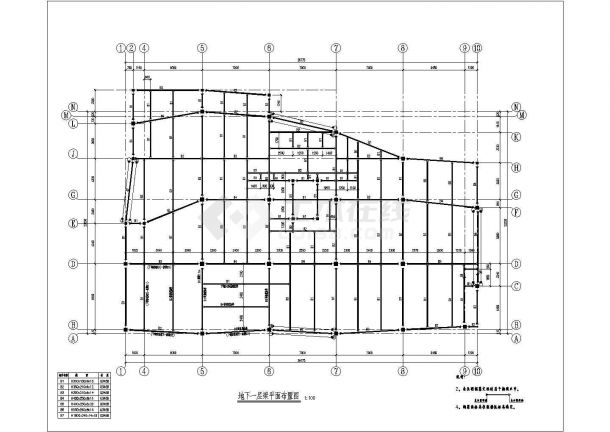 某国外钢框架小高层办公楼结构图纸-图二