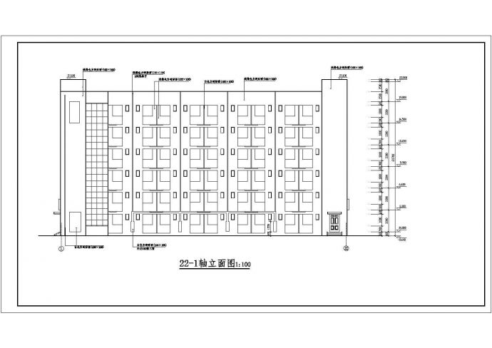 重庆某大学6层学生宿舍建筑设计方案图纸_图1