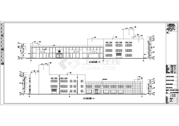 深圳龙华3层轻钢框架结构汽车4S店建筑施工图纸-图一