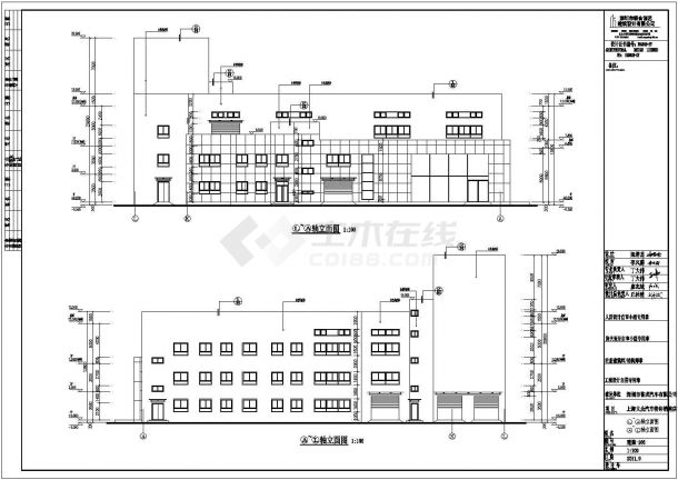 深圳龙华3层轻钢框架结构汽车4S店建筑施工图纸-图二