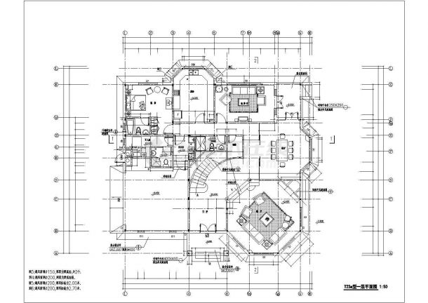 某地多层钢结构别墅建筑设计CAD方案图-图一