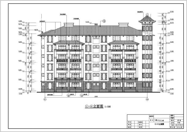 某地六层简欧风格住宅楼建筑设计施工图-图一