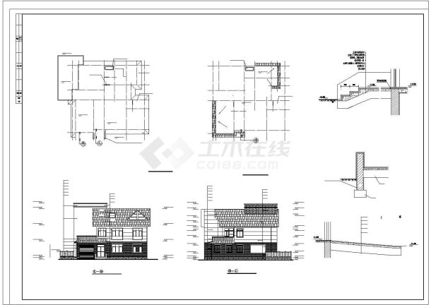 某地多层欧式别墅建筑设计CAD方案图-图一