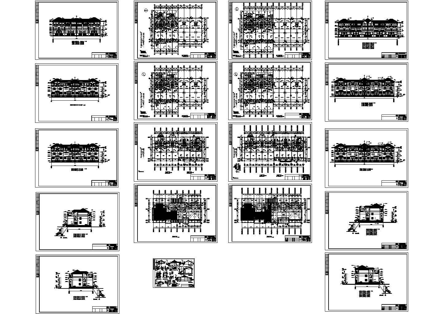 某地多层低密度别墅建筑设计CAD方案图