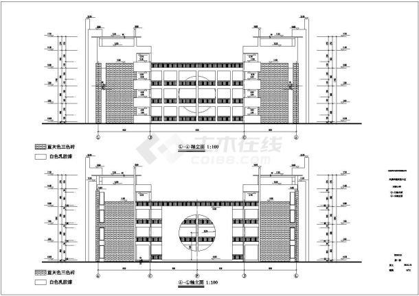 某地4层框架结构小学教学楼建筑设计施工图-图二
