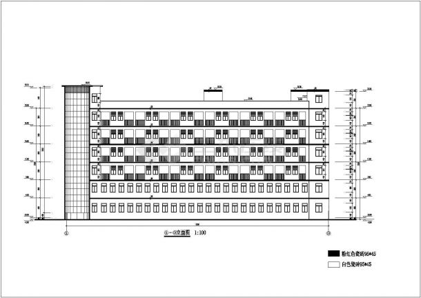 某地工厂6层框架结构宿舍综合楼建筑设计施工图-图一