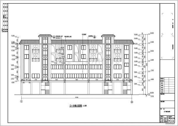 某地5层框架结构消防支队公寓楼建筑设计施工图-图一
