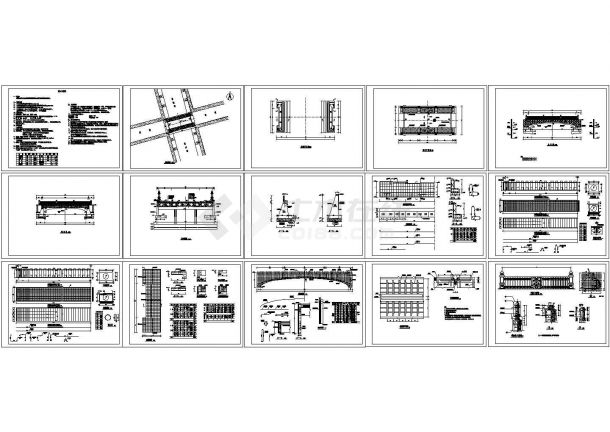 全套景观桥CAD施工图（单跨简支梁桥）-图一