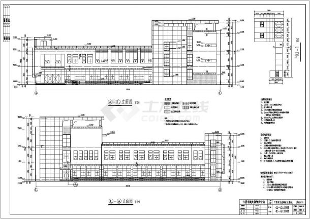 江阴市三层框架结构社区服务中心建筑施工图-图二