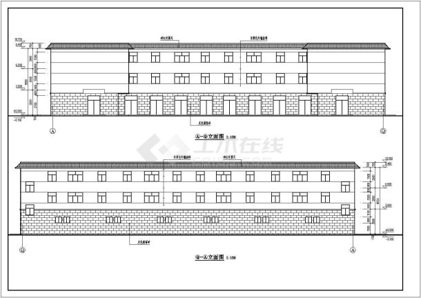 某地三层砖混结构商业楼建筑设计方案-图二