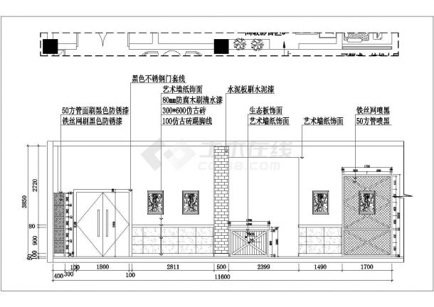 【贵州】现代时尚风格网咖室内装修施工图（附效果）-图二