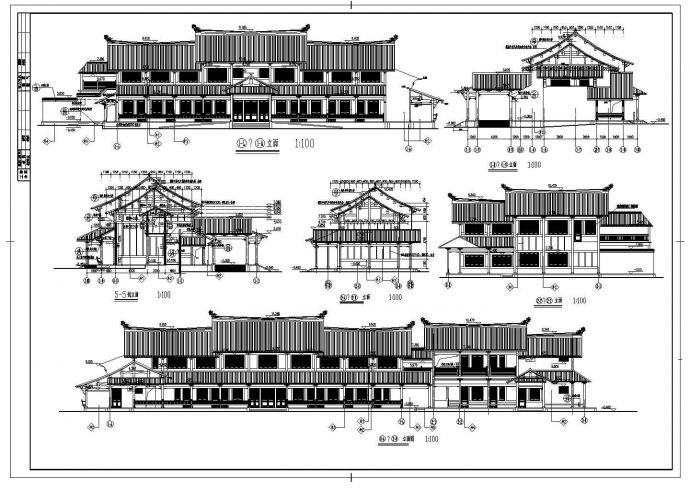 某地两层框架结构仿古办公楼建筑设计施工图_图1