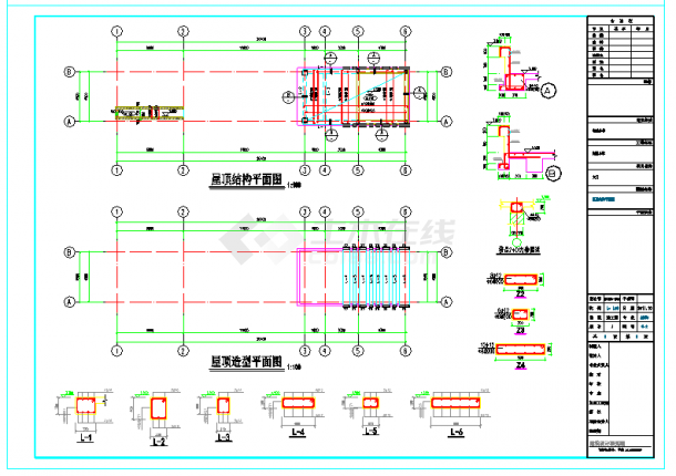 实验小学大门结构施工图（含建筑图）-图二