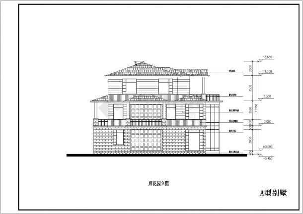 某地三层框架结构简欧别墅建筑设计方案图（12套）-图二