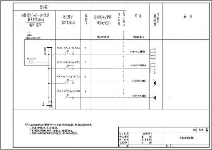 检修配电箱cad系统图_图1