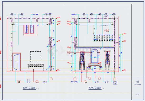 【广东】意式风格三层别墅样板房室内装修设计施工图(附效果图)-图一
