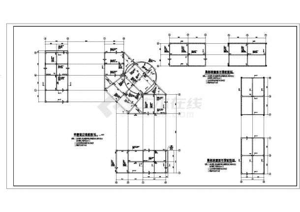 某地区三层框架结构超市结构设计施工图纸-图一