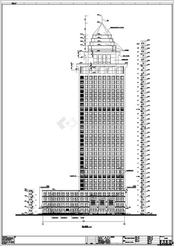盐城市36层框架剪力墙结构城南大厦办公大楼建筑施工图-图一