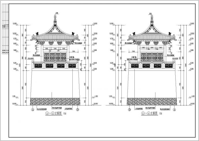 沁水县两层古建城楼建筑设计施工图_图1